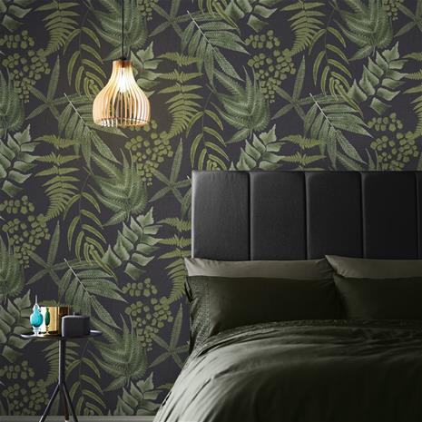 Midsummer Fern Black - 107879 Tapetti