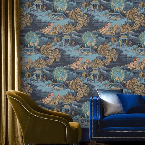 Edo Toile Navy - 107882 Tapetti