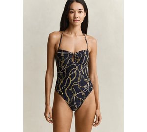 GANT Printed Padded Swimsuit - Navy - XL