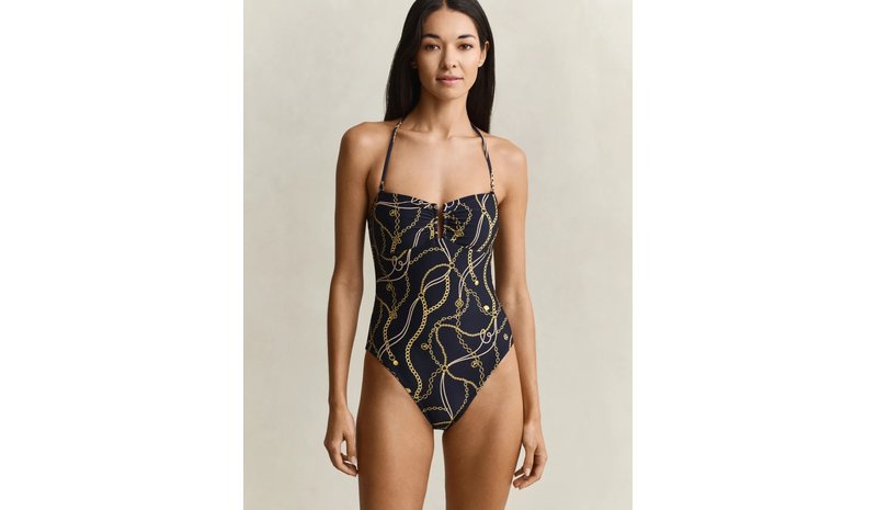 GANT Printed Padded Swimsuit - Navy - XL