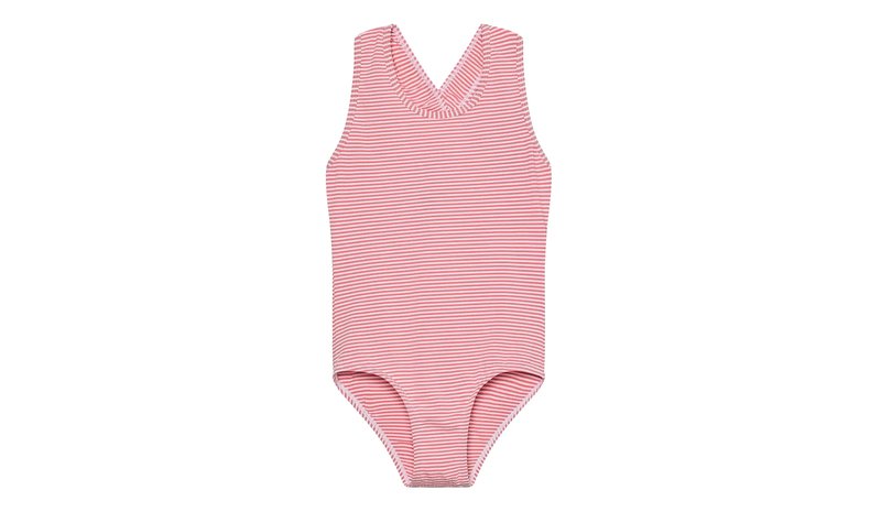 Color Kids Swimsuit, Seersucker - Red - 140
