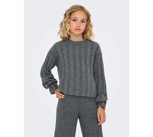 Kids Only Kogtessa L/S O-Neck Pullover Knt - Grey - 158-164