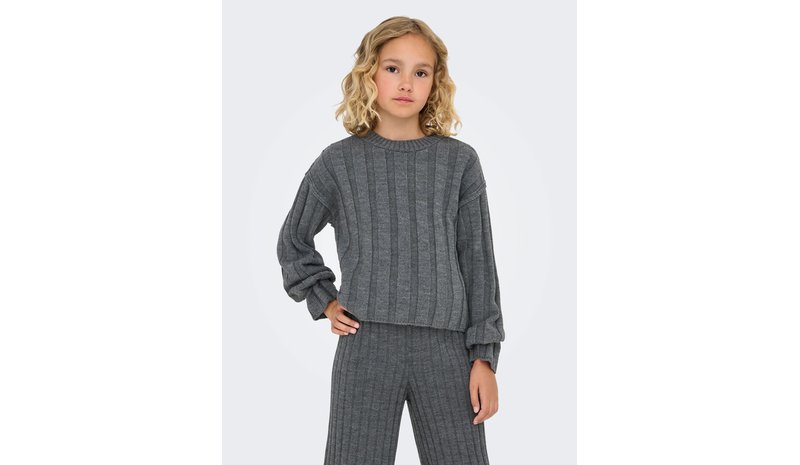 Kids Only Kogtessa L/S O-Neck Pullover Knt - Grey - 158-164
