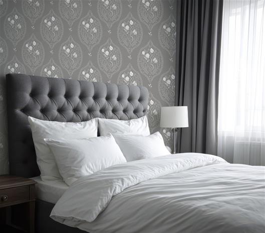 Flower bouquet in ogee Dark Grey - 1032601-06 Tapetti