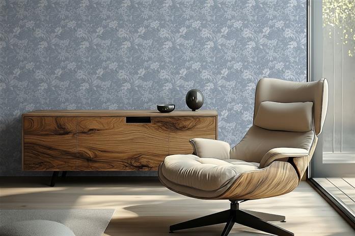 May Dark Light Blue - 1007102-06 Tapetti