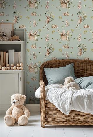 Bunny bath Sage Green - 1028201-04 Tapetti