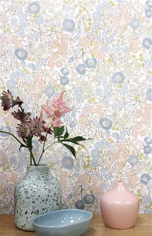 Flora Ditsy Silver - GHS50117W Tapetti