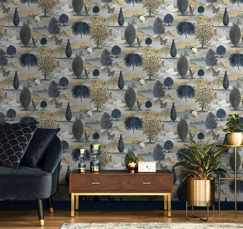 Tundra Navy Ochre - 91532 Tapetti