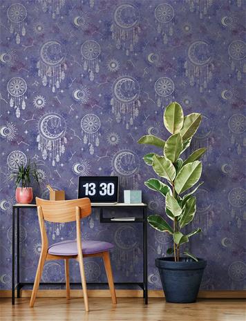 Dreamcatcher Purple Silver - 13331 Tapetti