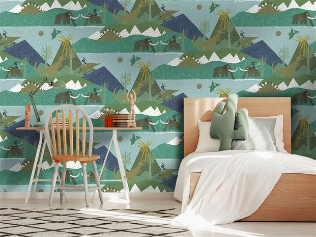 Prehistoric Teal - 13261 Tapetti
