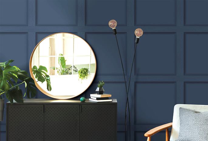Modern Wood Panel Navy Blue - 12980 Tapetti