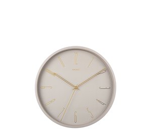 KARLSSON Wall Clock Belle Numbers Metal Warm Grey - Grey - ONE SIZE