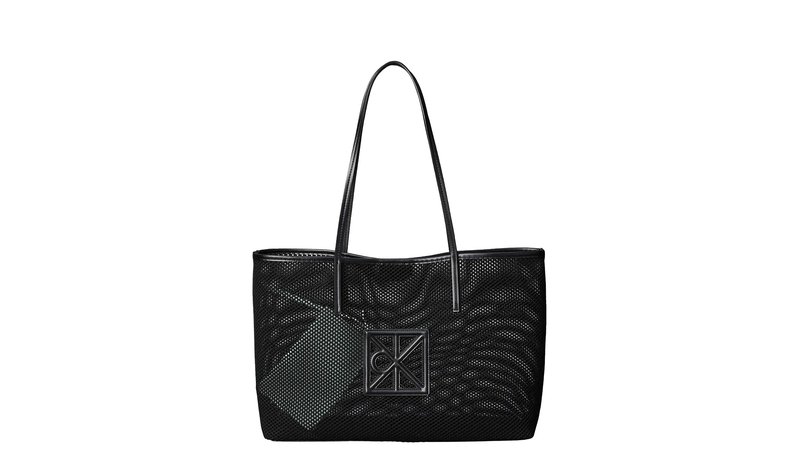 Calvin Klein Emblem Mesh Tote - Black - ONE SIZE