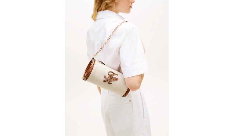 Tommy Hilfiger Th Elev Summ Chain Bag Canvas - Brown - ONE SIZE