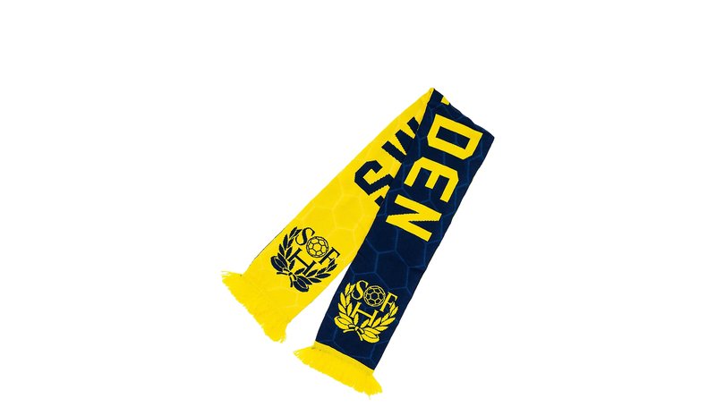 NeH Knitted Scarf Jacquard Yellow/Blue - Multi/patterned - ONE SIZE