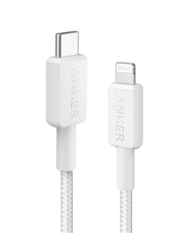 Anker 322 USB-C to Lightning Cable (0.9m Braided) - White