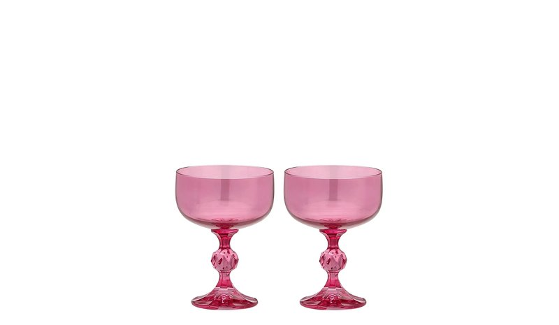 Anna + Nina Rose Cocktail Glass Set Of 2 - Pink - 25 ML