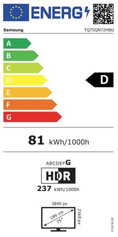 Samsung TQ75QN72HBU (75"), QLED-televisio