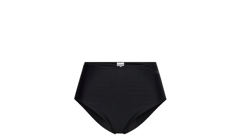 GANNI Recycled Core Solid Highrise Bikini Briefs - Black - 42
