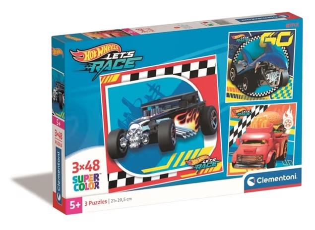 3x48 pcs Puzzles Kids Hotwheels
