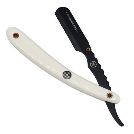 Parker Shaving SRWBA - White ABS Handle Clip Type Black Blade Hol