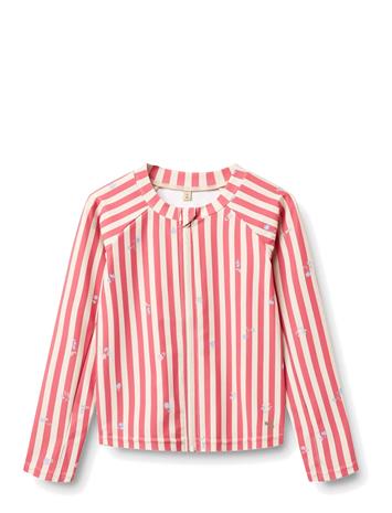 Wheat Swim T-Shirt L/S Zip Ada - Pink - 152