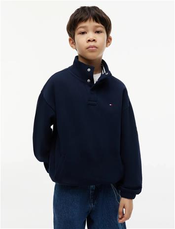 Tommy Hilfiger Button High Neck Sweatshirt - Navy - 176