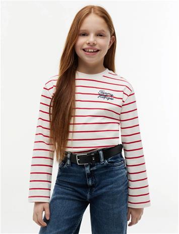 Tommy Hilfiger Tommy Hilfiger Sripe Tee Ls - Red - 46