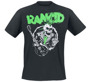 Rancid - Skeleton Guitar - T-paita - Miehet - Musta