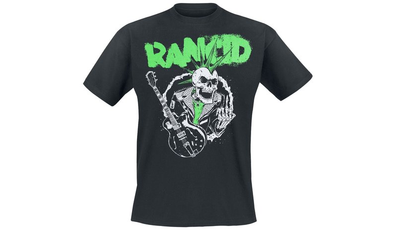 Rancid - Skeleton Guitar - T-paita - Miehet - Musta