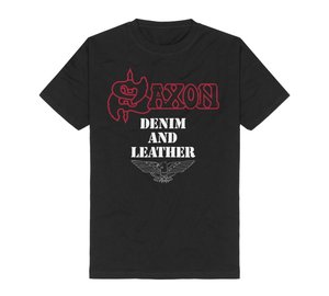 Saxon - Denim & Leather - T-paita - Miehet - Musta