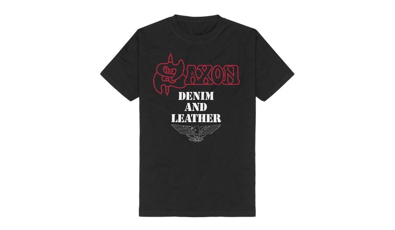 Saxon - Denim & Leather - T-paita - Miehet - Musta