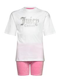 Juicy Couture Juicy Oversize Tee & Burnout Cycling Short Set - Pink - 122