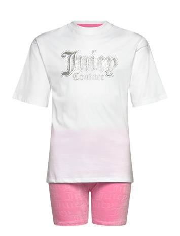 Juicy Couture Juicy Oversize Tee & Burnout Cycling Short Set - Pink - 122