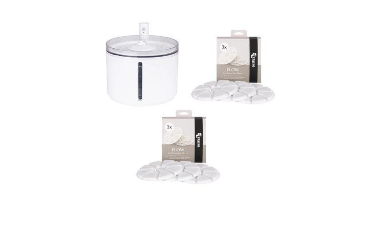 District 70 - FLOW Wireless Fountaine White 2,2 L & FLOW Filter 6 pcs