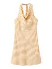 Mango Polka Dot Dress With Draped Neck - Yellow - L