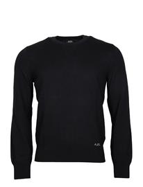 A.P.C. Logo Crew-Nwck Sweater - Black - XL