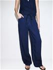 Mango Denim Pants With Bow Belt - Navy - 42