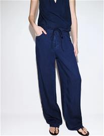 Mango Denim Pants With Bow Belt - Navy - 42
