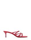 Mango Satin Strap Heeled Sandal - Red - 41