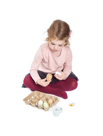 Tender Leaf Wooden Eggs In Tray - Multi/patterned - ONE SIZE