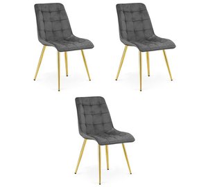 3-osas ruokapöydän tuolisetti Split, 88x46x40 cm, harmaa
