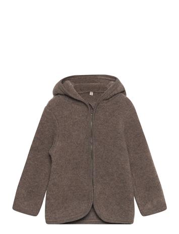Huttelihut Jacket Ears Wool Fleece - Brown - 110