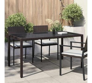 vidaXL Puutarhapöytä Ruskea 150 x 90 x 75 cm polyrottinki