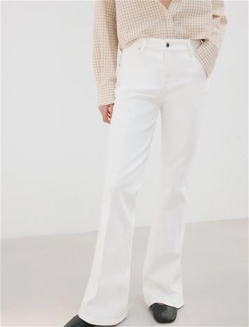 Mango Violet Flared High-Rise Jeans - White - 44