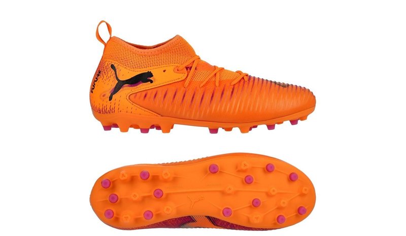 PUMA Future 8 Match MG Hot Pursuit - Lämpöpalo/Musta/Pinkki Lapset