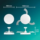 Philips Solr LED-kattotuuletin, valkoinen, tasavirtakäyttöinen, hiljainen, CCT