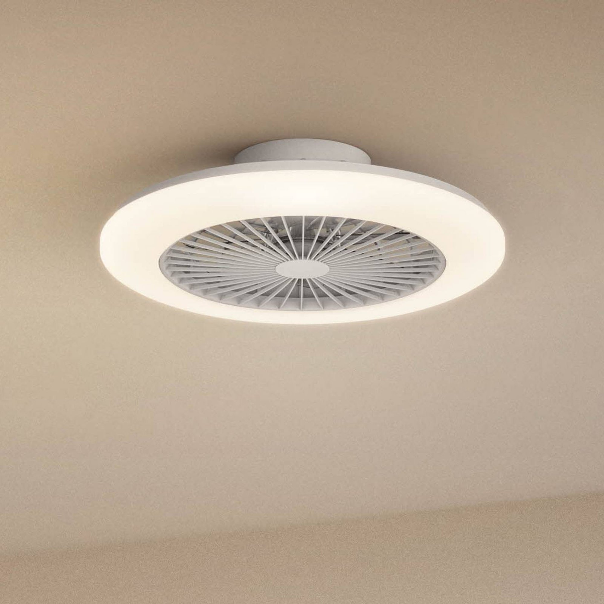 Philipsin LED-kattotuuletin Amigo, kiiltävä valkoinen, 58 cm, CCT