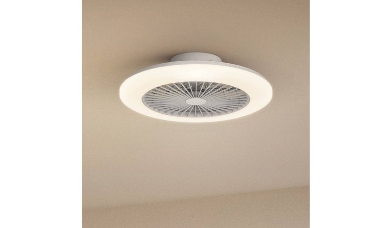 Philipsin LED-kattotuuletin Amigo, kiiltävä valkoinen, 58 cm, CCT