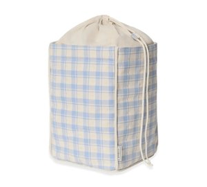 Garbo&Friends Plaid Sky Blue Storage Basket Medium - Blue - 24X35